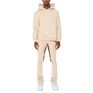 Nouveau prix logo personnalisé survêtements Slim Fit poids lourd hommes survêtement évasé à jambe droite empilés pour hommes fabriqués par Dikson Sports - Product Image 1