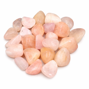 Pierres Roulées de Morganite Rose Naturelle, Forme Irrégulière, Cristal de Guérison Amour, Imprimé UV pour la Méditation Reiki, la Décoration Feng Shui - Product Image 1
