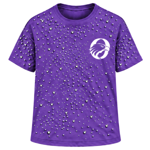 Unisex Purple Pearl <b>Studded</b> T <b>Shirt</b> Trendy Round Neck Short Sleeve Decorative Beaded Tee for Casual Fashion and Stylish Daily - Product Image 1