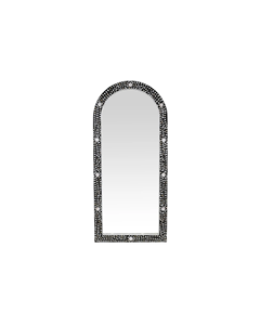 Miroir mural rond Art Déco moderne fait main de haute qualité avec incrustation d'os, écologique, pour mariage, prix de gros, en bois et résine - Product Image 4