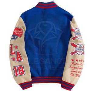 Manches longues haute qualité faire ses propres hommes lettre broderie deux tons bal à manches longues bloc de couleur collège Baseball vestes nouveau - Product Image 5