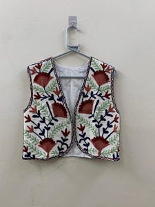 Chaleco de Algodón Bordado Estilo Prairie Chic con Estampado Floral, Cuello Redondo, Sin Mangas, para Mujer, Ropa de Primavera - Product Image 1
