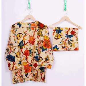 Pijamas Casuales de Otoño para Mujer, Diseño de Lujo, 100% Algodón Satinado, Conjunto de 2 Piezas, Transpirable, Suave, Cuello en V, Manga Larga, Cintura Elástica, ODM26 - Product Image 1