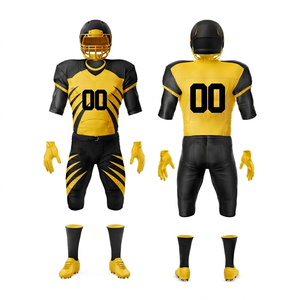 Tenues de football américain personnalisables violet-noir sublimées, anti-humidité, ajustées, pour hommes, toutes saisons - Product Image 5