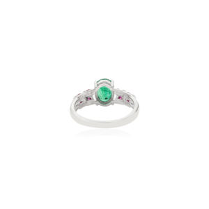 May Birthstone <b>Emerald</b> & Ruby Tapered Dome 925 Sterling <b>Silver</b> <b>Ring</b> Direct Factory Made Wholesale Price Low MOQ - Product Image 6