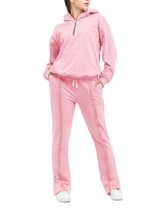 Ensemble de survêtement noir 2-en-1 personnalisé OEM pour femme, coupe lourde, à capuche, pour le sport, la course et les loisirs - Product Image 6