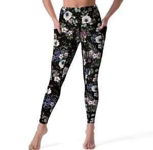 High Waist Full Length Solid Breathable Stretch Knitted Women's <b>Leggings</b> <b>with</b> <b>Pockets</b> Casual Style All Seasons - Product Image 5