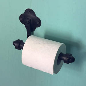 Porte-papier toilette mural en fer avec plaque arrière décorative améliorant le style mural et l'élégance de la salle de bain - Product Image 2