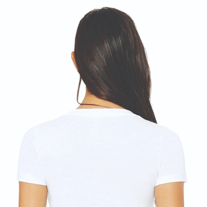 Camiseta de Mujer de Alta Calidad con Etiqueta Personalizada, Camiseta con Cuello en V, Camiseta de Algodón Grueso para Mujer, Precio al por Mayor, OEM Personalizado 2026, Cómoda - Product Image 4