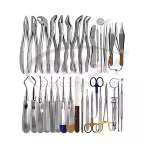 Dental Surgical Instrument Set 35-Piece Stainless Steel Extracting Forceps Elevators Scissors CE Certified Manual Tools <b>Blush</b> - Product Image 2