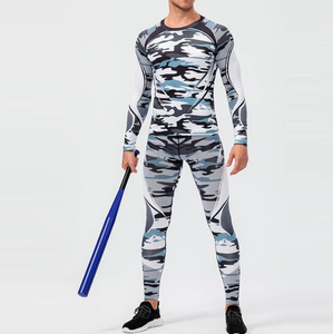 men compression wear set full <b>body</b> gym outfit for training running fitness sports performance breathable quick dry fabric - Product Image 5