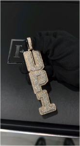 จี้เงินแท้ 925 ประดับเพชรโมอิสซาไนต์ VVS ดีไซน์อักษรย่อตามสั่ง สไตล์ฮิปฮอป สำหรับผู้ชาย - Product Image 4