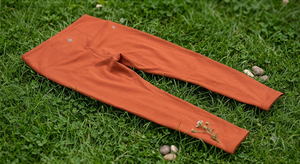 Leggings de fitness tricotés orange taille mi-haute pour femme, respirants, antibactériens, décontractés, longueur cheville, couleur unie, pour l'automne - Product Image 2