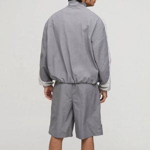 Ensemble court coupe-vent personnalisé en polyester et nylon, respirant, imprimé, veste et short, survêtement d'hiver zippé 2 pièces - Product Image 6