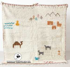 Tapis faits main en laine de Nouvelle-Zélande, design géométrique moderne, style berbère marocain, pour salon, prix abordable, fabriqués en Inde - Product Image 1