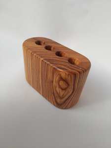 Handcrafted <b>Wooden</b> <b>Toothbrush</b> <b>Holder</b> Natural Bamboo Bathroom Counter Organizer Stand for <b>Toothbrushes</b> and Bathroom Accessories - Product Image 3