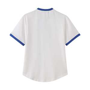 Zeta Phi Beta White Premium Henley Shirt Women Short Sleeve Greek Sorority Apparel Embroidered Letters Stylish Fit - Product Image 2