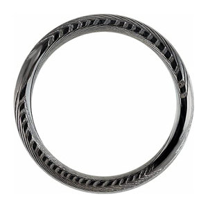 Bague de mariage en acier de Damas, ajustement confortable, faite à la main pour homme, bijou élégant et tendance - Product Image 3