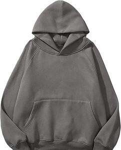 Sweat à capuche unisexe surdimensionné imprimé personnalisé, à manches longues, décontracté, coupe ample, couleur unie sur le devant - Product Image 1