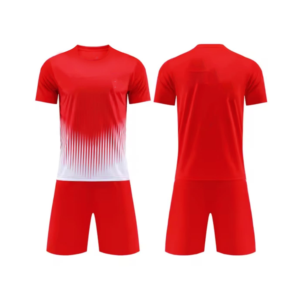 Maillot de football à manches courtes pour homme, dégradé rouge, col rond, polyester respirant, vêtements de sport pour toutes les saisons - Product Image 6