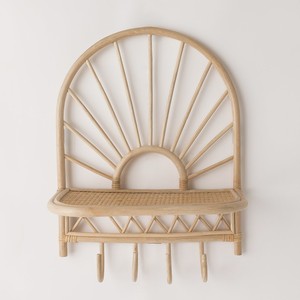 Sustainable handcrafted <b>wall</b>-<b>mounted</b> <b>shelves</b> natural rattan <b>wall</b> hanging <b>shelf</b> for accessories and cosmetic display - Product Image 4