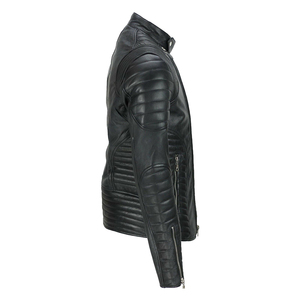 Chaqueta Utilitaria de Cuero Genuino Negro para Hombre |   Chaqueta de Estilo Multibolsillos ELITE CRAFT INDUSTRY Servicio OEM - Product Image 3