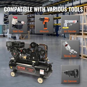 Compressore d'Aria Orizzontale a Gas da 15HP con Serbatoio da 30 Galloni, 33CFM@115PSI, Pompa a Pistone a Gas per Uso Industriale - Product Image 6