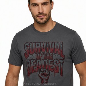 Custom Men Graphic T Shirt Manufacturer Heavy Cotton Streetwear Screen Print Tee Shirt Zombie Apocalypse Survival Horror <b>Tshirt</b> - Product Image 1