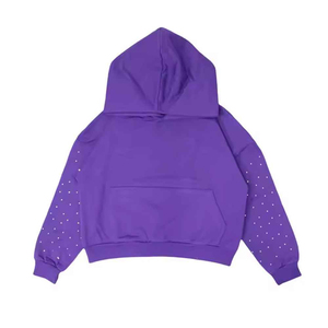Sweat à capuche d'hiver personnalisable style streetwear vintage avec strass, 100% coton molletonné épais, coupe oversize, imprimé sérigraphié - Product Image 6