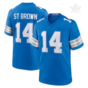 Williams #9 Blue American Football Jersey Men's V-Neck Breathable <b>Mesh</b> <b>Short</b> Sleeve Regular Fit Team Numbers Print - Product Image 2