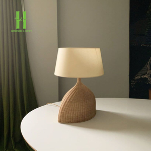 New Products Rattan Lamp Base Table Handwoven OEM Pendant <b>Light</b> for Home <b>Decoration</b> Variety of Colors Made in Vietnam HNH Craft - Product Image 2