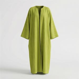 Bata tipo cárdigan de satén con mangas de poliéster y broche de hongo, chal musulmán, abaya modesta para invierno, verano, otoño y bodas - Product Image 1