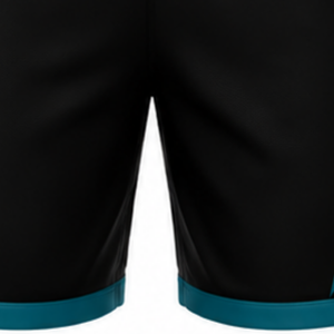 Shorts de volley-ball noir et bleu sarcelle, bas de tenue sportive légers pour la performance d'équipe, vêtements de match et uniformes d'entraînement pour clubs et joueurs - Product Image 5