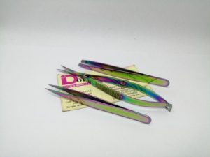 Top Selling Eyebrow Tweezers And Spring Scissor Set Custom Private Logo Rainbow Eyebrow Trimming Scissor Slanted Pointed Tweezer - Product Image 2