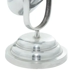 Art Deco Stainless Steel Microphone Sculpture 9 Inch Tabletop Decorative Accent for Living Room - Product Image 2