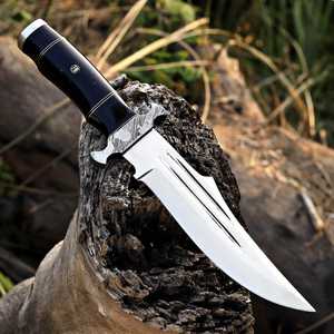 Couteau de chasse à lame fixe 8 Drop Point en acier au carbone avec manche en cuir, couteau Bowie à bord droit pour survie en extérieur OEM ODM - Product Image 5