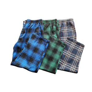 Factory Wholesale Yarn Dyed Cotton Flannel 155GSM Pants 3 Colors Plaid Plus Size Men's Sleepwear Drawstring Pyjamas - Product Image 6