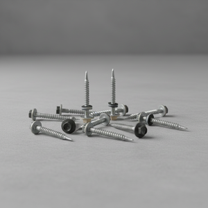 Heavy Duty Flat Head Wood Screws - White Zinc Coated Coarse Thread <b>Fasteners</b> - Product Image 1