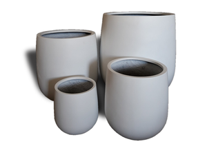 [Jason] Juego de 3 Macetas Redondas de Hormigón Blanco con Diseño Acanalado Moderno, Macetas de Cemento para Jardín y Paisajismo - Product Image 4