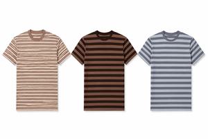 <b>Striped</b> <b>Men</b> <b>T</b> <b>Shirt</b> 100% Cotton Regular Fit Short Sleeve O Neck Casual Knitted Tee Anti-shrink 180g Custom OEM ODM - Product Image 6
