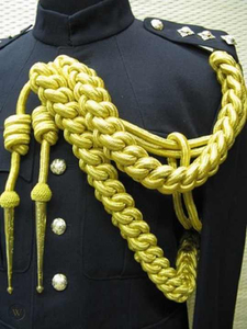 Aiguillette de cérémonie artisanale en Mylar argenté, cordon d'épaule, cordons de tenue personnalisés, lanières, fil métallique, logo personnalisé - Product Image 2