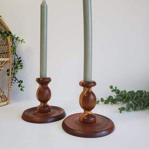 Authentic Hand Carved Wooden <b>Candle</b> Holders Lavie Creations LCa-55 for Traditional Indian Home Decor Exotic Antique Styling - Product Image 4