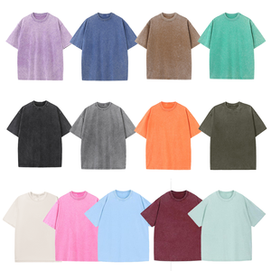 T-shirt Homme Oversize en Polyester Lourd Anti-rétrécissement, Tricoté, Effet Vieilli et Délavé à l'Acide, Personnalisable avec Logo - Product Image 2
