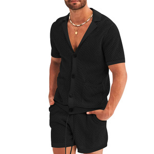 Conjunto de 2 Piezas de Verano 2026, Pantalones Cortos y Camiseta de Manga Corta con Logotipo Personalizado para Hombre, con Tela Perforada, Estilo Casual - Product Image 2