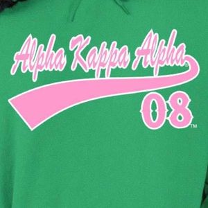 Sudadera con Capucha Personalizada con Logotipo Frontal para Invierno, en Verde y Rosa, para Hermandades Griegas - Product Image 3
