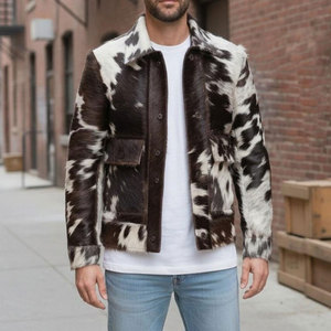 2026 Trendy Unique Design Custom Plain Dyed Men Cowhide <b>Leather</b> <b>Jackets</b> New Cowhide <b>Leather</b> <b>Jackets</b> - Product Image 4