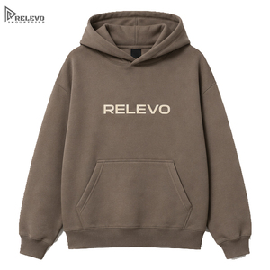 Custom Heavyweight Oversized Hoodie Mens Drop Shoulder Taupe <b>Brown</b> <b>Fleece</b> Pullover Sweatshirt / Streetwear Hoodies - Product Image 1