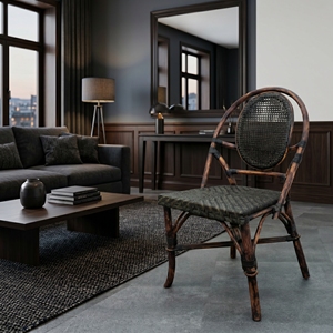 Nueva Silla de Comedor Moderna Minimalista Milton, Tejida Artesanalmente con Ratán Sintético, Estilo Bistro Francés para Interiores y Exteriores, Decoración Premium para el Hogar - Product Image 2