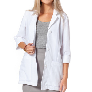 ชุดยูนิฟอร์มโรงพยาบาลสำหรับบุรุษและสตรี ผ้าฝ้ายผสมโพลีเอสเตอร์ สำหรับแพทย์ พยาบาล ชุดเสื้อกาวน์สีขาวสำหรับห้องปฏิบัติการ - Product Image 2