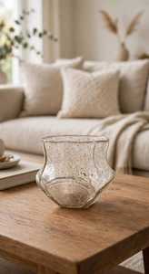 Vase en verre texturé, style cristal décoratif, vase à fleurs transparent, récipient floral pour la décoration de la maison, de la table de mariage - Product Image 3